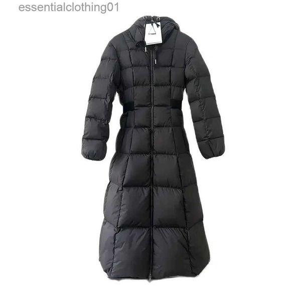 Mulheres Down Parkas Estilo Extra Longo Mulheres Letras de Luxo de Alta Qualidade Jaqueta Design de Marca Inverno Duck Down Com Capuz Y2K Moda Roupas Casaco L231102