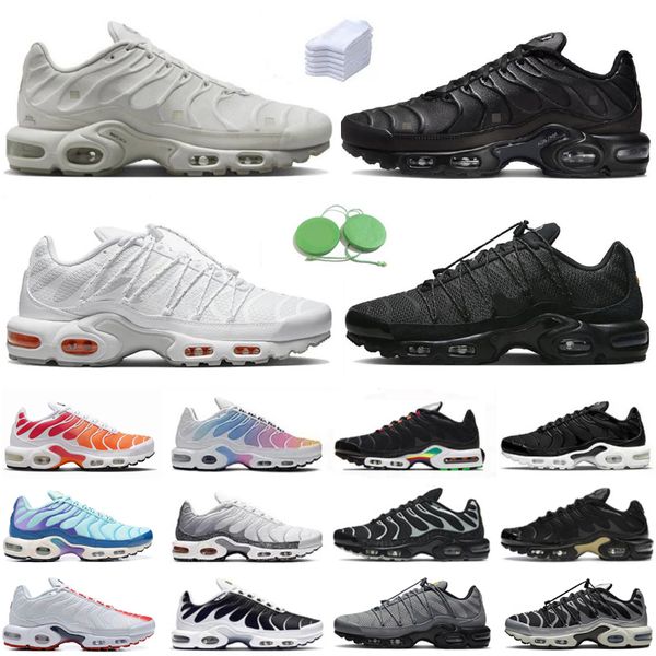 Nike Air Max AirMax TN Artı Erkek Koşu Sneakers Siyah Beyaz UNC Kırmızı Hiper Kraliyet Mavi Neon Yeşil Zeytin Yansıtıcı Farsça Menekşe Neon Oreo Erkekler Eğitmenler Spor Ayakkabı