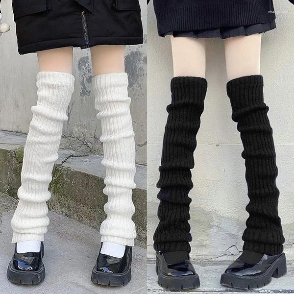 Calzini da donna allungati di 70 cm sopra il ginocchio uniforme giapponese JK Lolita Girl Sweet Kawaii pile up copertura riscaldante per i piedi lavorata a maglia