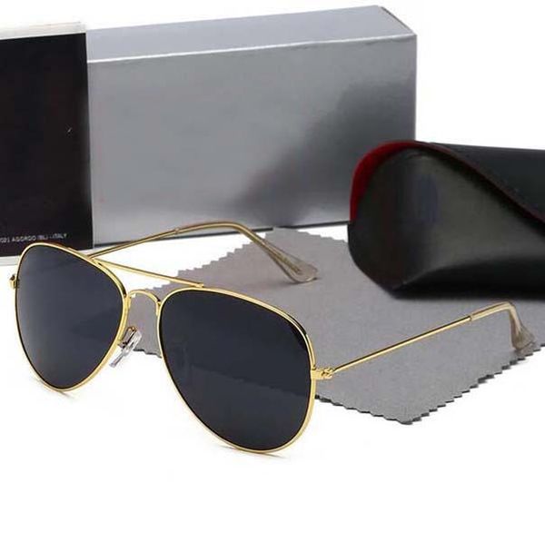 Homens óculos de sol clássico marca retro óculos de sol designer de luxo óculos raios metal quadro designers óculos de sol proíbe bandas de mulher com caixa lentes de vidro 3025r