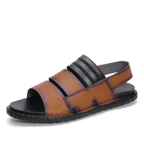 Sandálias de plástico conforto escorregar sandálias para homem homem masculino sapatos de borracha de planta romana andando de couro homens size masculino grande