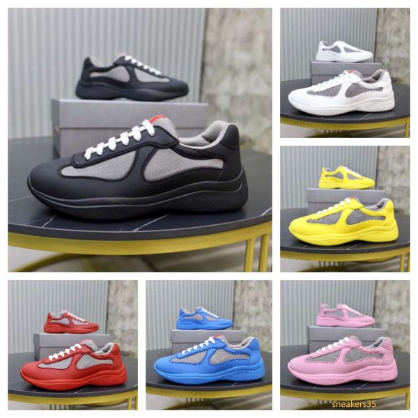 Niedrige Herrenoberseite, America's Cup-Turnschuhe, Schuhe, Unterseite, atmungsaktives Mesh-Gummi, Fahrradstoff, Herren-B30-Trainer, ausgezeichneter Freizeitschuh zum Gehen, Wandern, dhgate, Schwarz, Rot, B22, 30er Jahre