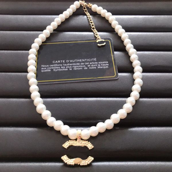 Жемчужное ожерелье, дизайнерские ожерелья, подвесное ожерелье с буквой C, медный сплав, роскошные ювелирные аксессуары для пар, изысканный подарок на день рождения