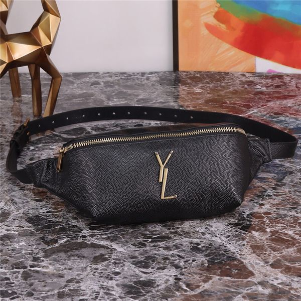 Luxo fanny pacote de couro das mulheres designer cinto saco clássico fivela ouro cintura saco moda bumbag peito fanny packs