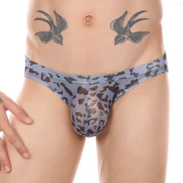 Mutande Mutandine da uomo sexy traspiranti con stampa leopardata Slip divertenti El Boxer Intimo per uomo Uomo 2xl