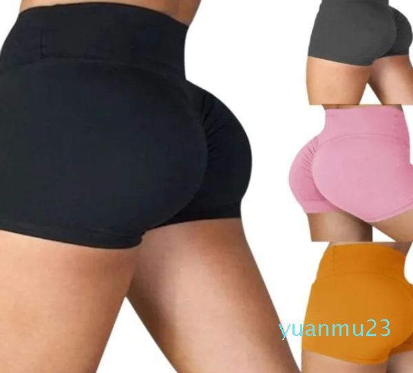 Pantaloncini da yoga estivi da donna Ragazza a vita alta senza cuciture Collant rialzati per l'anca Leggings da palestra Push Uo Pantaloncini sportivi da corsa per fitness