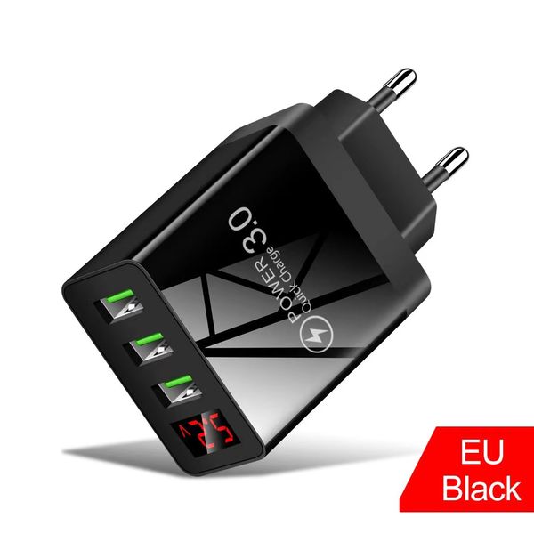 Caricatore rapido da muro USB multiporta 3.0 per iPhone Samsung Tablet Adattatore per caricabatterie per telefono cellulare con ricarica rapida EU US