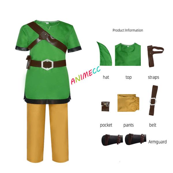 ANIMECC Game of Zelda Skyward Sword Link Outfit Costume cosplay per feste di Halloween per adulti unisex Cosplay uniforme