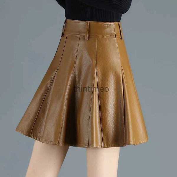 Saias mulher saias elegante plus size nova moda estilo coreano genuíno saias de couro real cintura alta mini saia das mulheres sexy saia yq231102