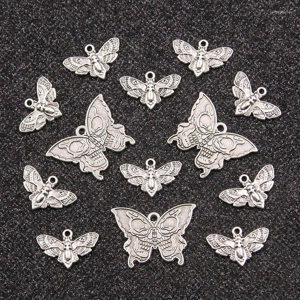 Charms 20PCS 2 Stil Großhandel Metalllegierung Hohl Schädel Schmetterling Tier Anhänger Für Schmuck Machen DIY Handgemachte Handwerk