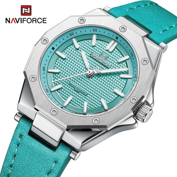 Kadın Saatler Naviforce Kuvars Deri Bileklik Lüks Kadınlar Basit Lady Watch Waterproof Wathches Kadın Reloj Mujer 231101