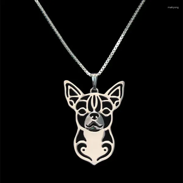 Anhänger Halsketten Einzigartige romantische Gold Silber Farbe Chihuahua Halskette Frauen Freund Halsband