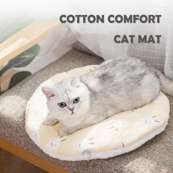 Letti per gatti Tappetino rotondo Inverno caldo morbido letto Resistente ai morsi Coperta antiaderente Nido per capelli Animali domestici in tutte le stagioni Forniture di biancheria da letto