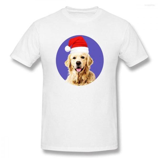 Camisetas masculinas golden retriever cachorro presente de natal novidade básica de manga curta camiseta camisa do proprietário