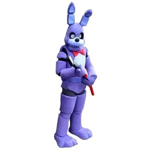 2024 Fabrikheißes neues Five Nights at Freddy FNAF Toy Creepy Purple Bunny Maskottchen Kostüm Anzug Halloween Weihnachten Geburtstagskleid