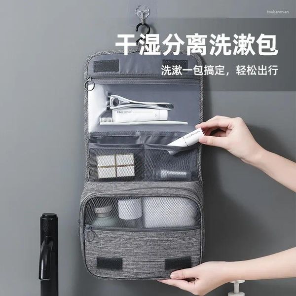 Sacos de armazenamento Cation Hook Wash Bag Pendurado Fosco Seco Separação Molhado Maquiagem Viagem