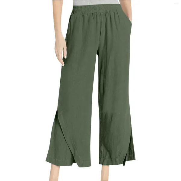 Pantaloni da donna Pantaloni sportivi altalena grandi Nove punti Vita alta Gamba larga Divisa Tinta unita Pantaloni casual da donna Pantaloni dritti larghi comfort