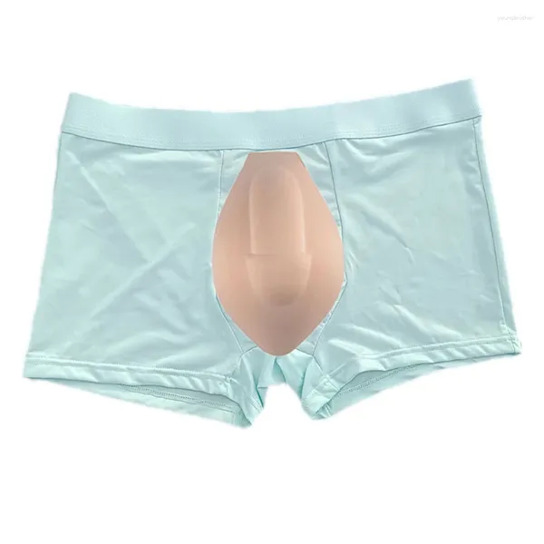 Unterhosen Männer Ice Silk U Pouch Boxer Briefs Nahtlose Höschen mit Cup Unterwäsche Verstecken Gaff Panty Happing Crossdresser Transgender Lingeri