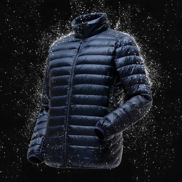 Herren-Daunenparkas, leichte, wasserabweisende, verstaubare Pufferjacke für Herren, 2023, Neuheiten, Herbst-Winter, männliche Mode, Stehkragen, Daunenmäntel, Q231103