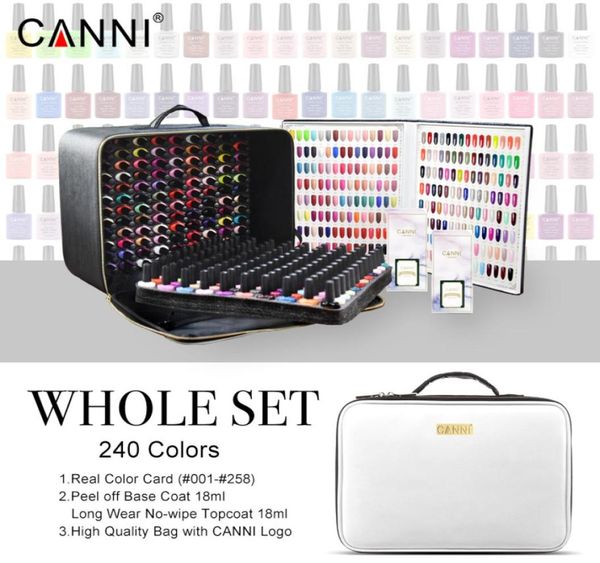 30917K CANNI 240 pezzi gel per unghie set completo base top kit smalto colore UVLED Soak Off 73ml4124048