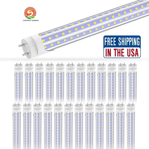 Tubi luminosi a LED da 4 piedi 36W Base G13 a 2 pin Bianco freddo 6000K Copertura trasparente 3600 Lumen T8 Bypass di zavorra richiesto Alimentazione dual-end T8 da 48 pollici SHOPLED negozio garage magazzino