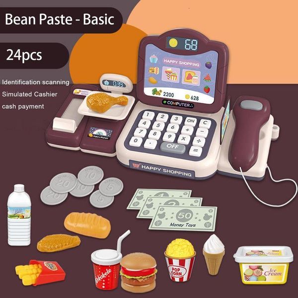 Sonstiges Spielzeug Play Cash Register Kids Pretend Store Electronic mit Sound Money for Learning Grocery Supermarket Playset 230403