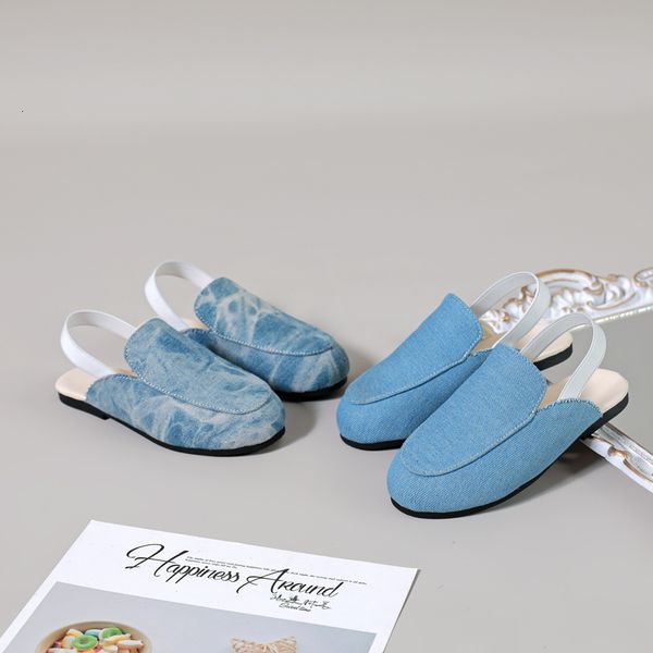 Pantofole Scarpe per bambini Bambini Denim Scivoli da esterno Neonate Pantofole morbide Bambino Ragazzi Blu Appartamenti di marca Principessa per l'estate 230403