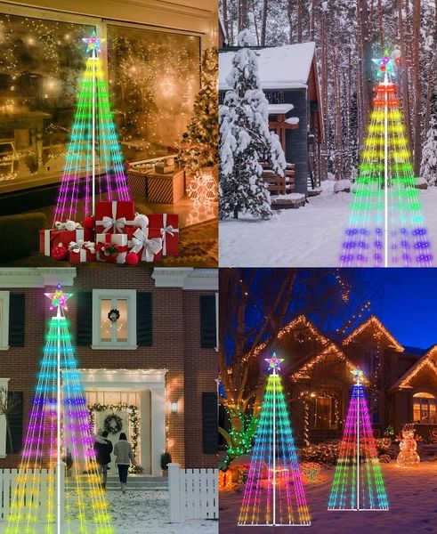 Nome dell'articolo wholesale Decorazioni natalizie 110 V-240 V Spina Animata Spettacolo di luci Cono Albero di Natale Luce da giardino a LED Luci a stringa LED Impermeabili IP44 per Natale