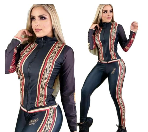 Testros de tracks para feminino para moda casual com mangas longas de duas peças Jogger Conjunto Ladies Fall Tracksuit Suits Beds Black Red Plus Size S-2xl