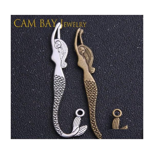 Sanat ve El Sanatları 30pcs 21x81mm Denizkızı Alaşım Bookmark Charms Metal Kolyeler DIY kolye bilezikler için Mücevher Yapımı El Yapımı Damla D DHU49