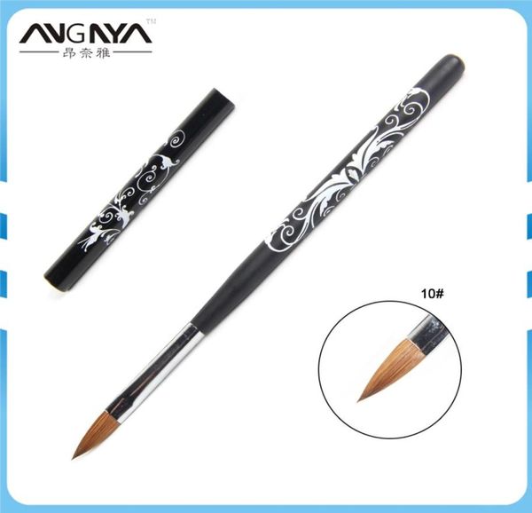 ganze Kolinsky Acryl Nail Art Pinsel Nr. 210 UV Gel Carving Pen Pinsel Blumendruck Design Flüssigpulver DIY Nagelzeichnung4829889