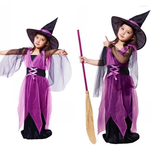 Tema Kostüm Gyhyd Kız Çocuk Kostümleri Cadılar Bayramı Cosplay Çocuk Günü Performans Kız Cadı Prenses Fantezi Elbise