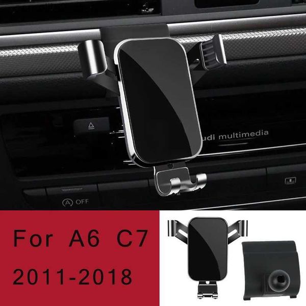 Suporte de carro Suporte de telefone de carro para Audi A6 C7 C8 A7 4KA Suporte de ventilação de ar Suporte de estilo de carro Suporte GPS Suporte giratório Acessórios móveis Q231104