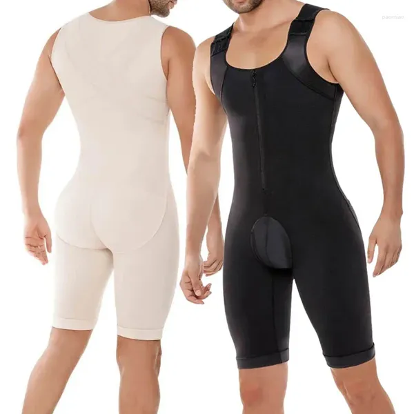 Modeladores de corpo masculino compressão shapewear controle de barriga completo shaper emagrecimento bodysuit plus size fajas colombianas camisa cinto para homem