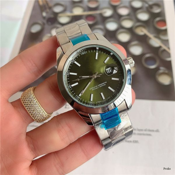 Novos relógios de pulso de 40 mm para homens 2023 homens relógios três agulhas quartzo assistir alta qualidade de alta qualidade de luxo Relógio Rol rol aço strap Montre de data Just Type