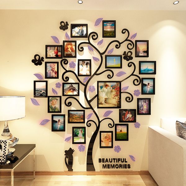 Adesivos de parede com moldura de imagem 3D para adesivos de parede de figura Frame Art Arte decoração de parede adesiva Diy Tree Padrão resistente a desgaste 230403