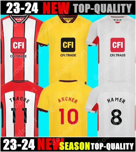 23 24 Heimtrikots Kit Sander Berge John Egan Rhian Brewster Anel Ahmedhodzic Oliver Torwarttrikot Kinder-Fußballtrikot