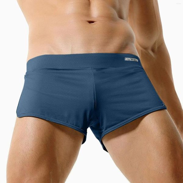 Cuecas dos homens boxers solto encaixe respirável grandes shorts roupa interior de algodão cor sólida esportes cuecas calzoncillos masculino