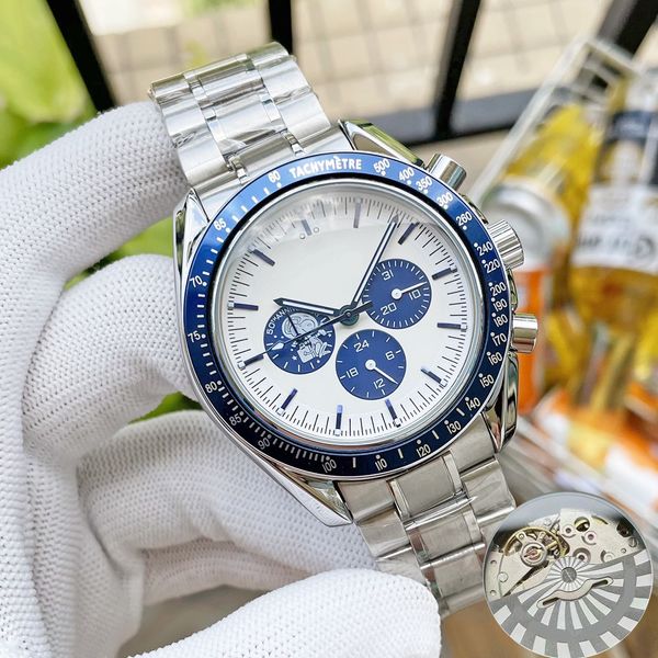 Relógios de pulso para 2023 Novos relógios masculinos diâmetro Todos os discos de trabalho Work Mechanical Watch Navitimer 1884 Top Brand Chronógrafo Relógio Cinturão de Aço Menina Brei A48