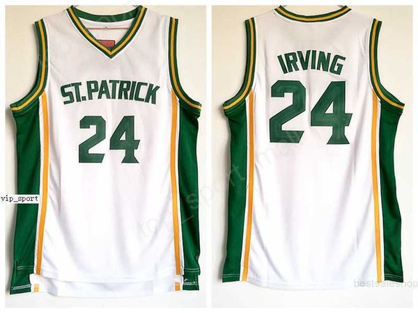 Kostenloser Versand 24 Kyrie Irving High School St. Patrick Jerseys Mann Sport Irving Basketball Jerseys Team Farbe Weiß Home