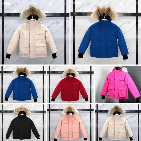 Crianças designer para baixo casaco de inverno jaqueta menino menina bebê outerwear jaquetas com emblema grosso quente outwear casaco s crianças parkas moda clássica