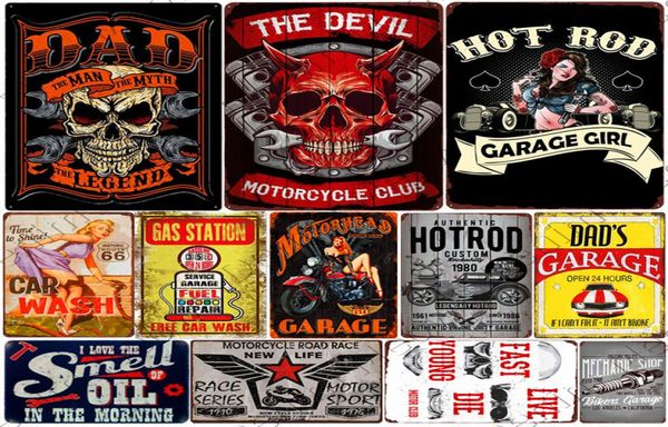 2021 Garage Dekor Motor Öl Plaque Vintage Metall Zinn Zeichen Home Bar Pub Garage Tankstelle Dekorative Eisen Platten Wand Aufkleber ar3805994