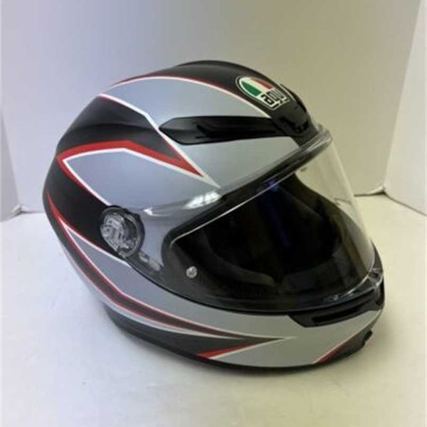 Caschi integrali AGV Caschi moto da uomo e da donna Casco AGV K6 Flash Nero/Grigio/Rosso Large WN-UWMD