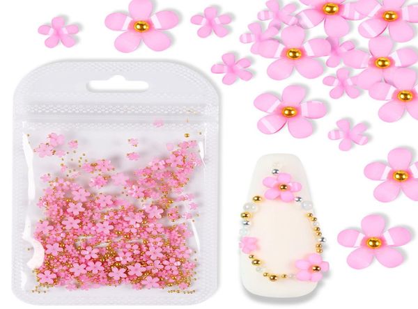 2gBag 3D Rosa Blume Nail art Schmuck Gemischte Größe Stahlkugel Zubehör Für Professionelles Zubehör DIY Maniküre Design9801018