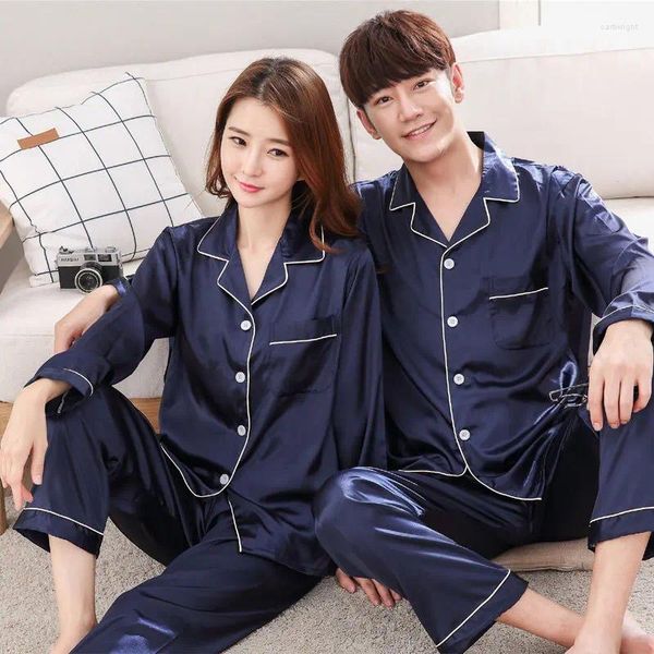Pigiama da donna estivo versione coreana della simulazione pigiama di seta da coppia pantaloni a maniche corte uomo/donna pigiama servizio a casa vestito