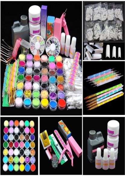 Acryl Power manicure nagelkit acryl vloeibare tips cutter glittersteentjes vijlborstel manicure nail art tool set gel 4311475