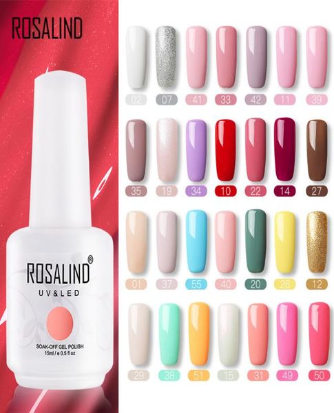 ROSALIND Gel Polish Vernici ibride Nail manicure Gel UV LED Unghie semipermanenti Soak Off Base lacca Top Coat 15ml Color6723395