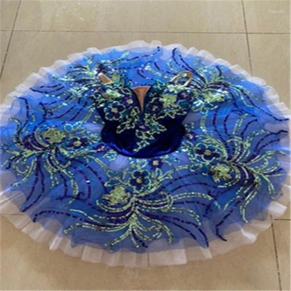 Stage Wear Girls Royal Purple Blue Bird Grad Competizione di balletto professionale Tutu Gonna Donna Rosa Classico Costume da pancake