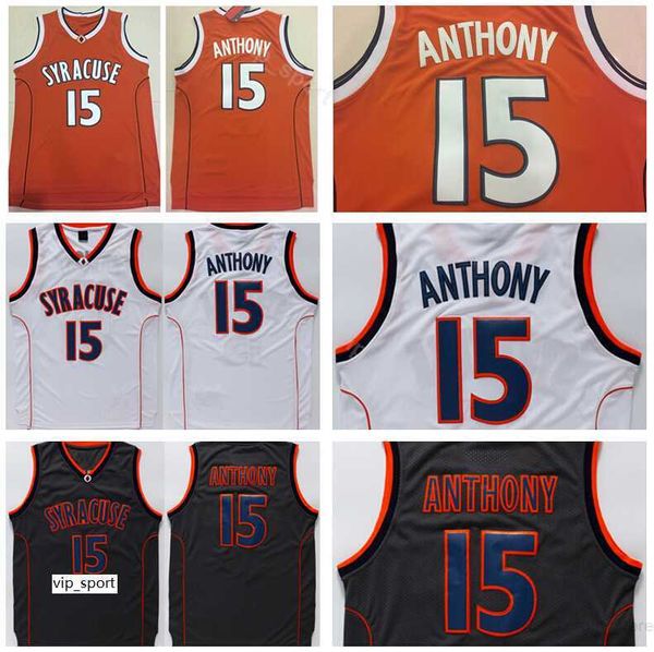 Syracuse laranja Camerlo Anthony Jerseys 15 Men Men College Basketball Uniform Team Color Color Stitched Black White University Brandable High Quality