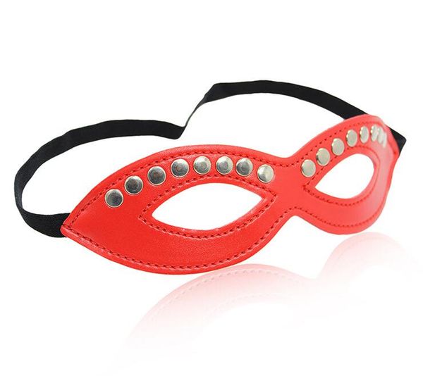Spielzeug für Erwachsene Erwachsene erotische Augenmaske Männer und Frauen verwenden mysteriöse sexy Leder-Fuchsaugen-Genietete Gesichtsmaske Nachtclub-Maske SM-Flirt-Accessoires